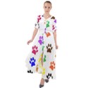 Pawprints Waist Tie Boho Maxi Dress View1