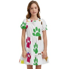 Pawprints Kids  Puff Sleeved Dress by artworkshop