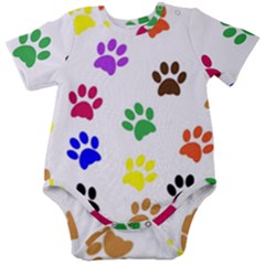 Pawprints Baby Short Sleeve Onesie Bodysuit by artworkshop