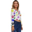 Pawprints Long Sleeve V-Neck Top View3