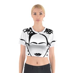 Frida Kahlo  Cotton Crop Top by Sobalvarro