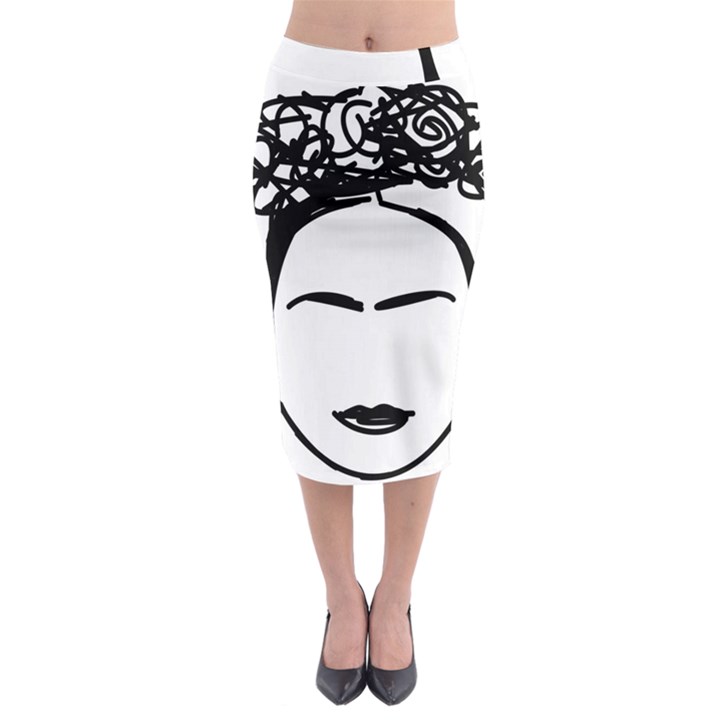 Frida Kahlo  Midi Pencil Skirt