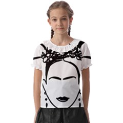 Frida Kahlo  Kids  Frill Chiffon Blouse by Sobalvarro