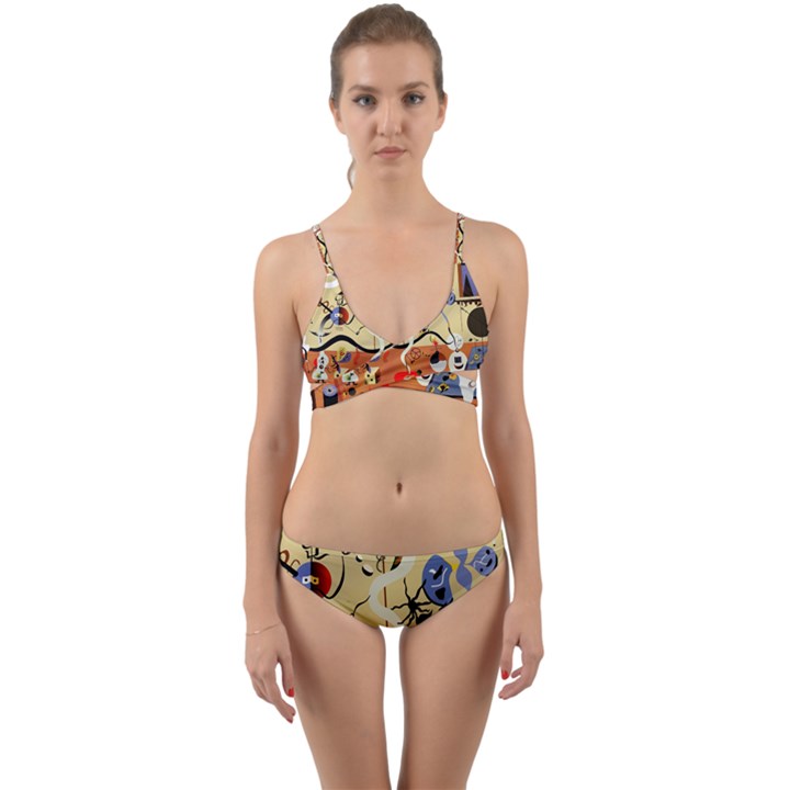 Carnival Of The Harlequin Art Wrap Around Bikini Set