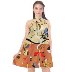 Carnival Of The Harlequin Art Halter Neckline Chiffon Dress  by danenraven