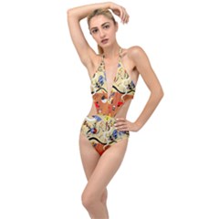 Carnival Of The Harlequin Art Plunging Cut Out Swimsuit by danenraven