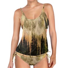 Moon Nature Forest Pine Trees Sky Full Moon Night Tankini Set by danenraven