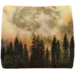 Moon Nature Forest Pine Trees Sky Full Moon Night Seat Cushion by danenraven