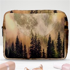 Moon Nature Forest Pine Trees Sky Full Moon Night Make Up Pouch (large) by danenraven