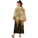 Moon Nature Forest Pine Trees Sky Full Moon Night Maxi Kimono View2