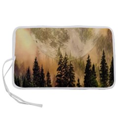 Moon Nature Forest Pine Trees Sky Full Moon Night Pen Storage Case (l) by danenraven