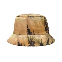 Moon Nature Forest Pine Trees Sky Full Moon Night Inside Out Bucket Hat by danenraven