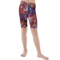 Fantasy Surreal Animals Psychedelic Pattern Kids  Mid Length Swim Shorts