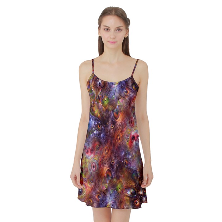 Fantasy Surreal Animals Psychedelic Pattern Satin Night Slip