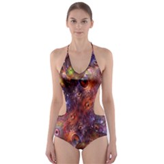 Fantasy Surreal Animals Psychedelic Pattern Cut-out One Piece Swimsuit by danenraven