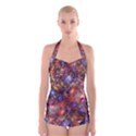 Fantasy Surreal Animals Psychedelic Pattern Boyleg Halter Swimsuit  View1