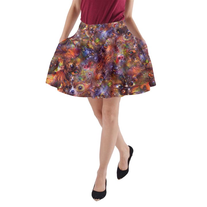 Fantasy Surreal Animals Psychedelic Pattern A-Line Pocket Skirt