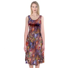 Fantasy Surreal Animals Psychedelic Pattern Midi Sleeveless Dress