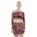 Fantasy Surreal Animals Psychedelic Pattern Off Shoulder Top with Mini Skirt Set View1