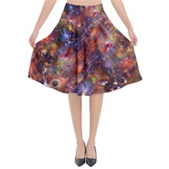 Fantasy Surreal Animals Psychedelic Pattern Flared Midi Skirt by danenraven