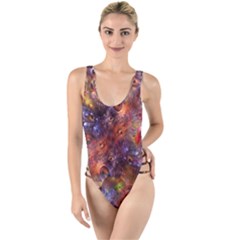 Fantasy Surreal Animals Psychedelic Pattern High Leg Strappy Swimsuit