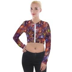 Fantasy Surreal Animals Psychedelic Pattern Long Sleeve Cropped Velvet Jacket