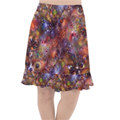 Fantasy Surreal Animals Psychedelic Pattern Fishtail Chiffon Skirt