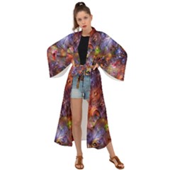 Fantasy Surreal Animals Psychedelic Pattern Maxi Kimono