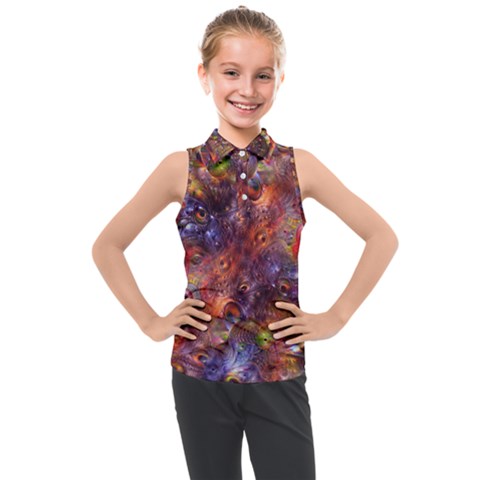 Fantasy Surreal Animals Psychedelic Pattern Kids  Sleeveless Polo Tee by danenraven