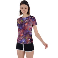 Fantasy Surreal Animals Psychedelic Pattern Back Circle Cutout Sports Tee