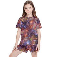 Fantasy Surreal Animals Psychedelic Pattern Kids  Tee And Sports Shorts Set by danenraven