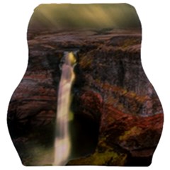 Waterfall Cascade Mountains Cliffs Northern Lights Car Seat Velour Cushion  by danenraven