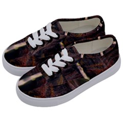 Waterfall Cascade Mountains Cliffs Northern Lights Kids  Classic Low Top Sneakers by danenraven