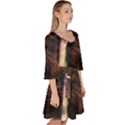 Waterfall Cascade Mountains Cliffs Northern Lights Velour Kimono Dress View3