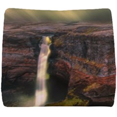 Waterfall Cascade Mountains Cliffs Northern Lights Seat Cushion by danenraven