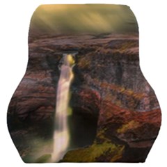 Waterfall Cascade Mountains Cliffs Northern Lights Car Seat Back Cushion  by danenraven