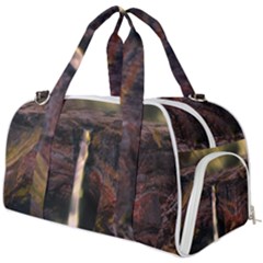 Waterfall Cascade Mountains Cliffs Northern Lights Burner Gym Duffel Bag by danenraven