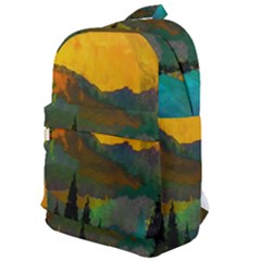 Trees Mountains Sun Sunrise Warm Red Yellow Classic Backpack by danenraven