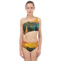 Trees Mountains Sun Sunrise Warm Red Yellow Spliced Up Two Piece Swimsuit View1