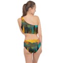 Trees Mountains Sun Sunrise Warm Red Yellow Spliced Up Two Piece Swimsuit View2