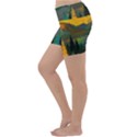 Trees Mountains Sun Sunrise Warm Red Yellow Lightweight Velour Yoga Shorts View2