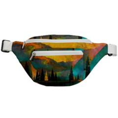 Trees Mountains Sun Sunrise Warm Red Yellow Fanny Pack