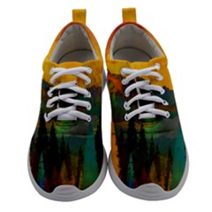 Trees Mountains Sun Sunrise Warm Red Yellow Women Athletic Shoes by danenraven