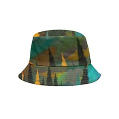 Trees Mountains Sun Sunrise Warm Red Yellow Bucket Hat (kids) by danenraven