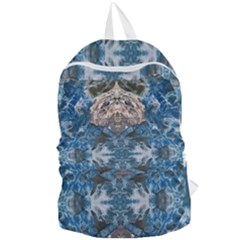 Turquoise Symmetry Foldable Lightweight Backpack by kaleidomarblingart