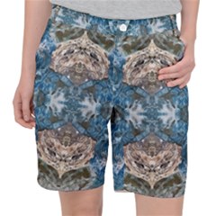 Turquoise Symmetry Pocket Shorts by kaleidomarblingart