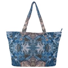 Turquoise Symmetry Full Print Shoulder Bag by kaleidomarblingart