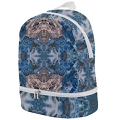 Turquoise Symmetry Zip Bottom Backpack by kaleidomarblingart