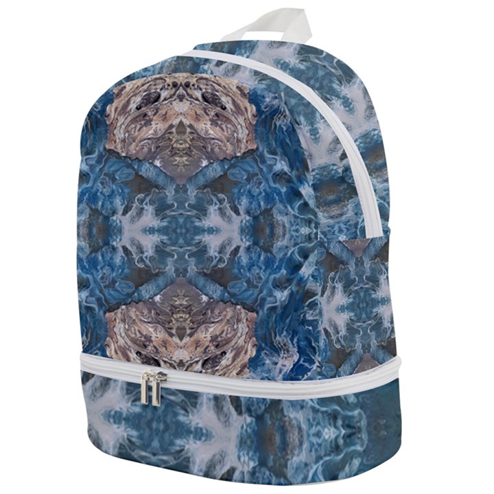 Turquoise symmetry Zip Bottom Backpack