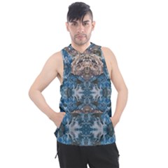 Turquoise Symmetry Men s Sleeveless Hoodie by kaleidomarblingart